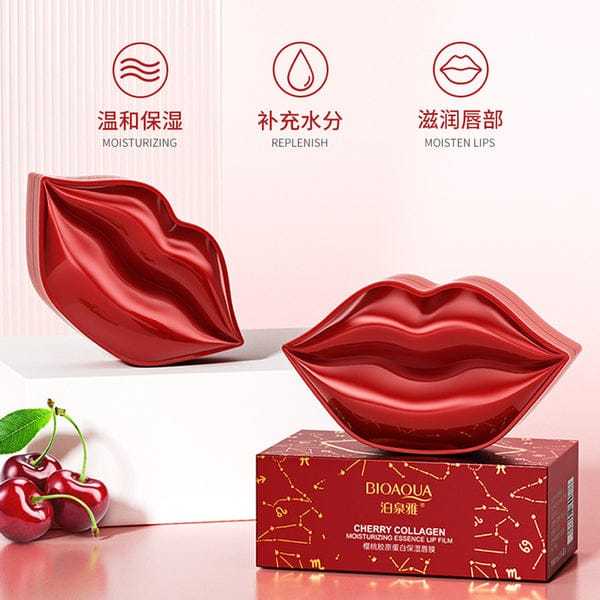 NEW 20 individually wrapped lip treatments in the Cherry Collagen Moisturizing and Hydrating Essence Lip Film Masks series