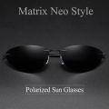 2021 The Matrix Agent Smith Style Polarized Sunglasses Rivets Men Driving titanium Neo Style polygon Sun Glasses for Men. 