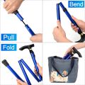 Folding Cane Foldable, Adjustable, Lightweight Aluminum Offset Walking Cane Collapsible Walking Stick|. 