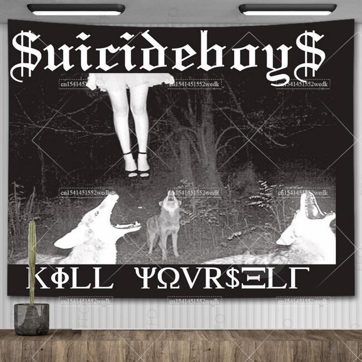 Sarcasmsm Boutique Suicideboys Kill Yourself Wall Tapestry Rapper Suicideboys Tapestry Aesthetic Dorm Background Teen Room Decoration