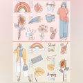 Girls Stickers UNCUT For Girls Aesthetic Decorative Crafts Journal Scrapbook Phone Cover Laptop Notebook DIY Crafts. 