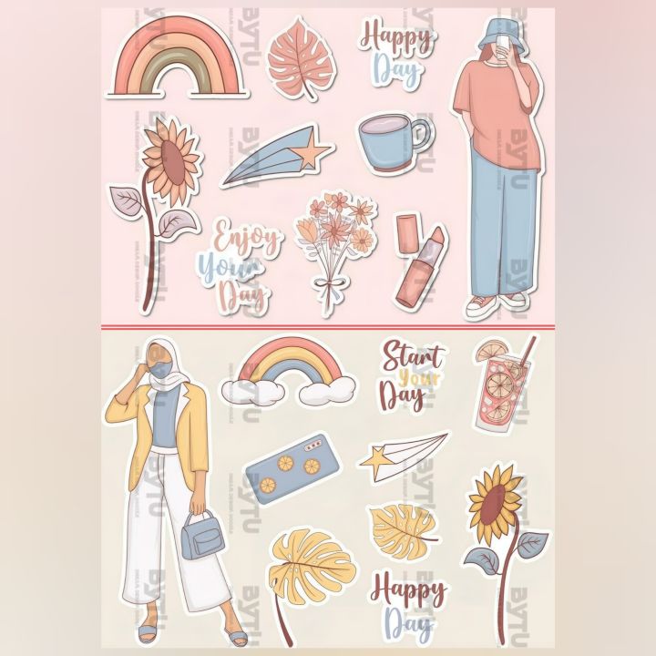 Girls Stickers UNCUT For Girls Aesthetic Decorative Crafts Journal Scrapbook Phone Cover Laptop Notebook DIY Crafts