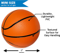 Rubber Premium Small Basketball - Basket ball for boys - Perfect for Mini Hoops -Non-Slip Textured Grip - Outdoor game - Inflatable Rubber Basketball. 