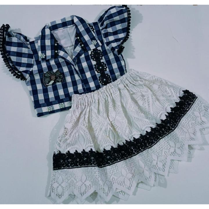 2  Peice Pretty Half  Baby Girl Skirt Dress, Beautiful Embroidered  Fancy  Black And Silver  Dress  For 9 to 12 Months Baby Girl , Toddler Baby Girl Clothe Set Outfit_ Great Gift For Girls 2022