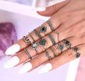 10 Pieces Ring Set For Girls Wave Twist Pearl Finger Rings For Women Wedding Gift Retro Infinite Adjustable Ring Set For Women Birthday Gift Pack of 10 Rings For Girls Soomas Jewels. 