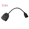 IEC C14 Male Plug to UK 3Pin Female Socket Power Adapter Cable (0.3M). 