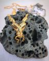 Markhor 3D Metal Lepal Pin Brooch National Animal Markhoor { Snake Hunter } Silver Golden Brooch for Men and Women. 