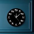 BEERIS Periodic Table of Elements Wall Art Chemical Symbols Wall Clock Educational ElementaL Display Classroom Clock Teacher's Gift Black. 
