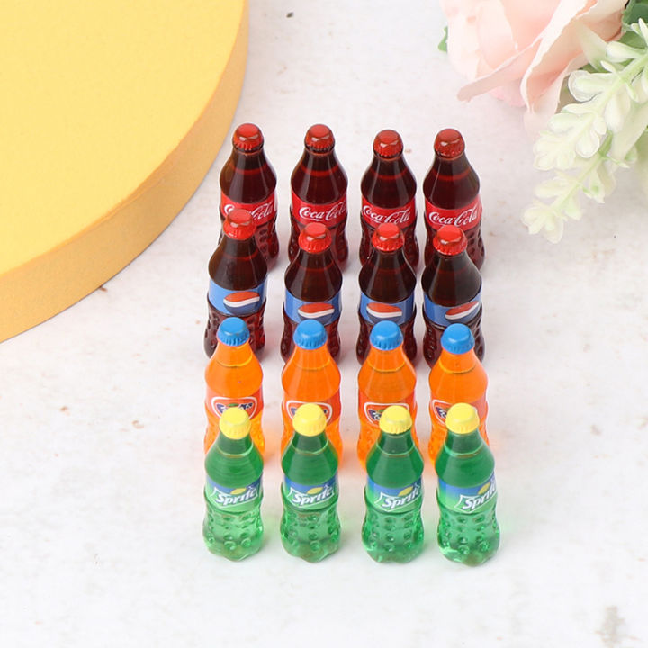 4PCS Dollhouse Miniature Coke Beverage Soda Water Drink Kitchen Accessories Toys