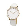 White Dial Classic Watch with Leather Strap. 