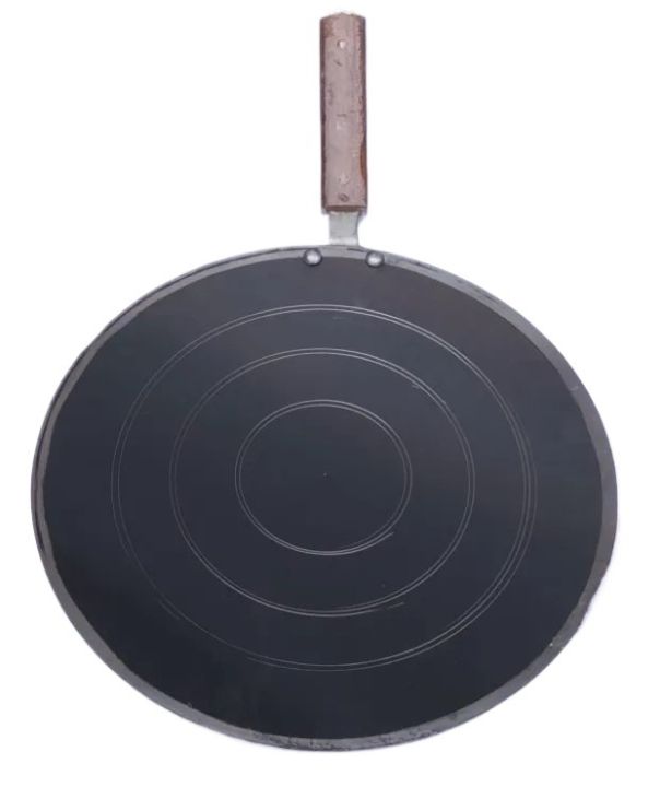 12 inch Tawa Black-Iron Tawa-Pan- Original Handmade Loha Iron Lokhand Roti/Chapati Tawa with Wooden Handle Trending Item