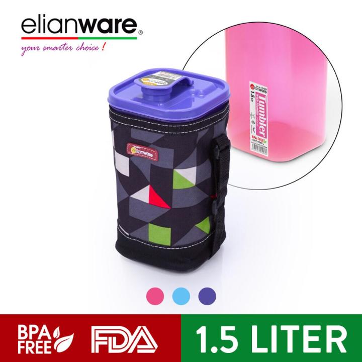 Elianware 1.5 Ltr Fridge Handy Cool Tumbler [BPA Free] Water Bottle with Pouch Bag