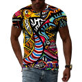 Colorful Cool Abstract Art Graphic T Shirts Hip Hop Street Style 3D Printed Tees Summer Men Personality Round Neck Short Sleeves. 
