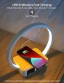 Amouhom Table Lamp, 18W Touch Lamp Alarm Clock with Wireless Charging Wake-Up Light, Digital Sonic 10W Max Qi Charger Nightstand Reading Lamps for Bedside, Reading, Home, Office. 