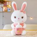 Cute rabbit plush toy baby bottle bunny doll doll super cute high-end gift for girls Valentine's Day. 