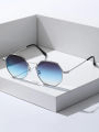 Eldorado Trendy Metal Frame Sunglasses/ Retro Polygon Gradient Mirror Sunscreen Sunglasses. 
