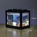 Mini Aquarium Fish Tank With LED Lamp Light Betta Fish Fighting Cylinder Small Aquariums Stackable Rumble Fish Cylinder. 