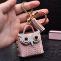 Leather Owl Coin Purse Keychain Creative Cute Headset Storage Bag Keyring for Women Men Car Key Pendant Gift New Cartoon. 