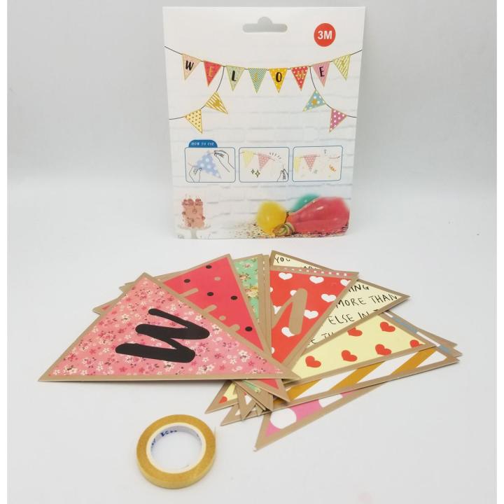 WELCOME FLAG BANNER WITH RIBBON