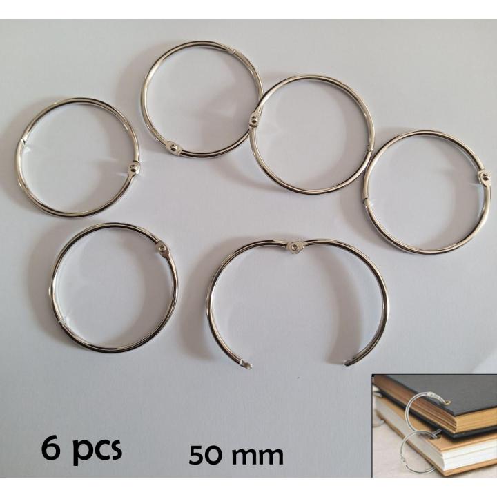 50mm Ring / 6 pcs Metal Scrapbook Lock Ring / Book Ring / Binder Ring