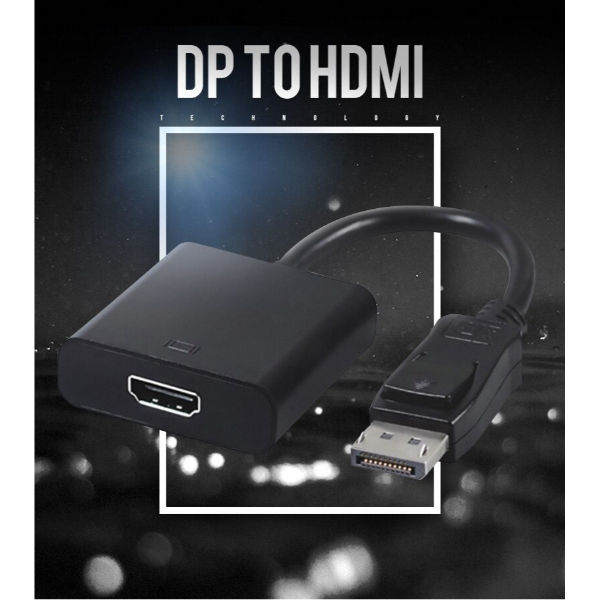 Mini Portable Plug And Play 0.25m DisplayPort To HDMI Adapter