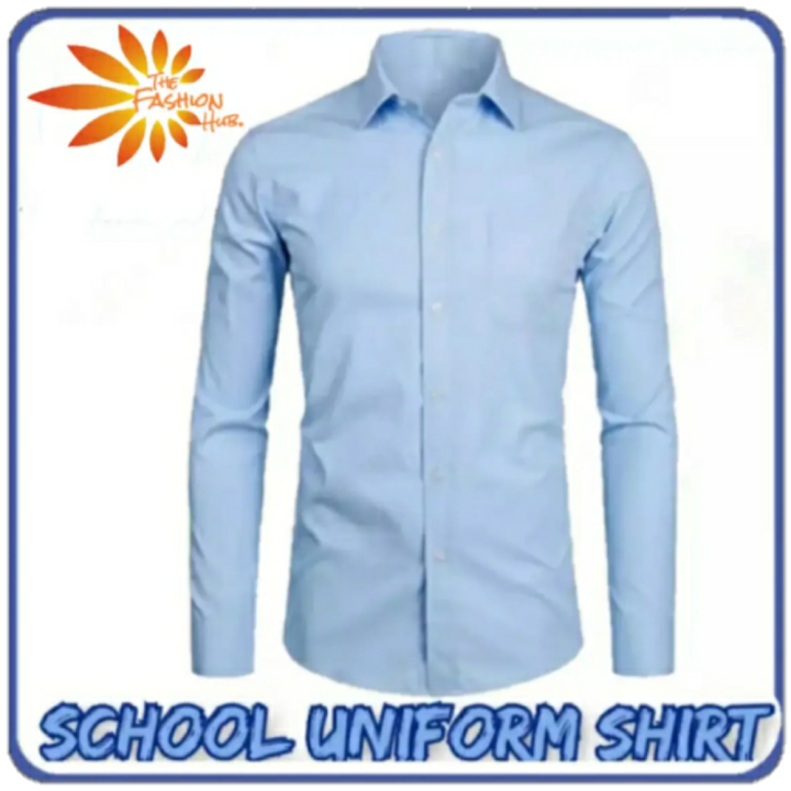 School Uniforms Sky Blue Shirt For Boys / Size 20-32 (3-16 Yrs)