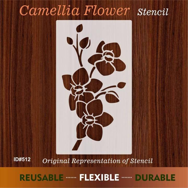 Camellia Flower  Airbrush Painting Art DIY Home Decor Scrap booking Album Craft ID 512