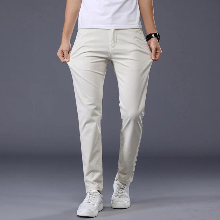 New Men's Casual Basic Pants Business Cotton Jeans Regular Straight Pocket Stretch Pants in Trending Fashion