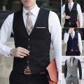 Men's Formal Business Vest Suit Slim Fit Tuxedo Waistcoat. 