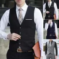 Men's Formal Business Vest Suit Slim Fit Tuxedo Waistcoat. 