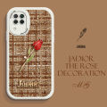 DEL for Huawei Nova 7i Back Cover With 3D Red Rose Fabric Case Soft Silicone Edge Phone Cases. 