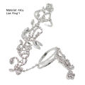 Double Finger Bands Smooth Rose Flower Shape Finger Rings. 