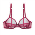 New Red Transparent Bras For Women Plus Size Lingerie Push Up Lace Mesh Girls Bra Top See Through White Black 40 42 A B C D. 
