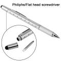 7 in 1 Multifunctional Touch Screen Stylus Ballpoint Pen with Screwdriver Spirit Level Scale Ruler Full Metal. 