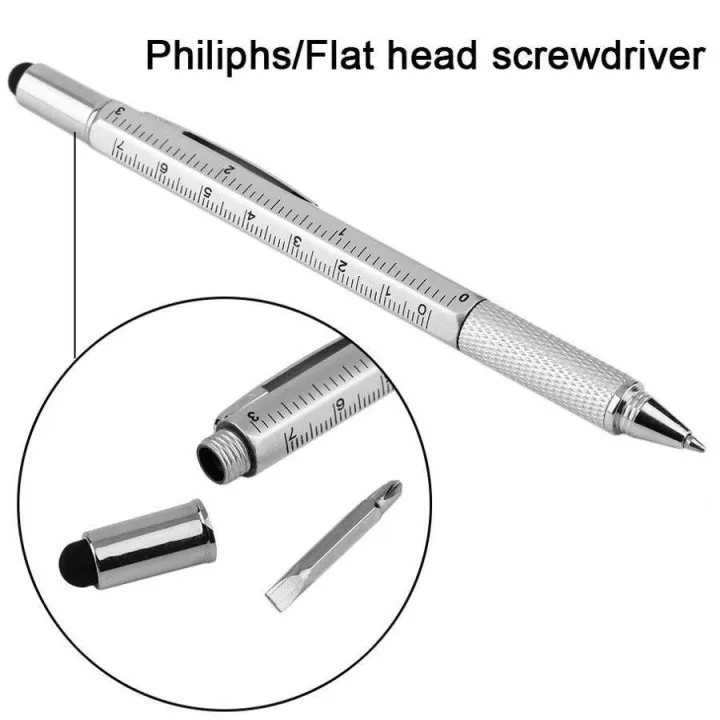 7%20in%201%20Multifunctional%20Touch%20Screen%20Stylus%20Ballpoint%20Pen%20with%20Screwdriver%20Spirit%20Level%20Scale%20Ruler%20Full%20Metal%20-%20Image%204