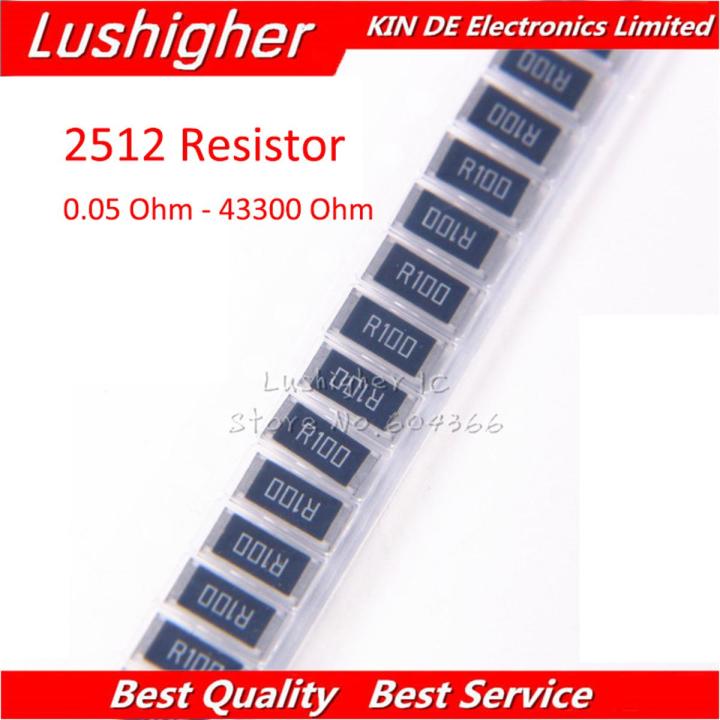 50PCS 2512 SMD Resistor 1W 1% 0.1R 0.1 0.05 49.9 1 22 0.5 12 4.7 20R 10K 100 1.2K 39 3920 43200 Ohm 0.1ohm R100 R10 0.05R 49R9