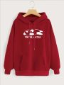 Maybe Later Printed Fleece Full Sleeves Pull Over Hoodie For Women. 
