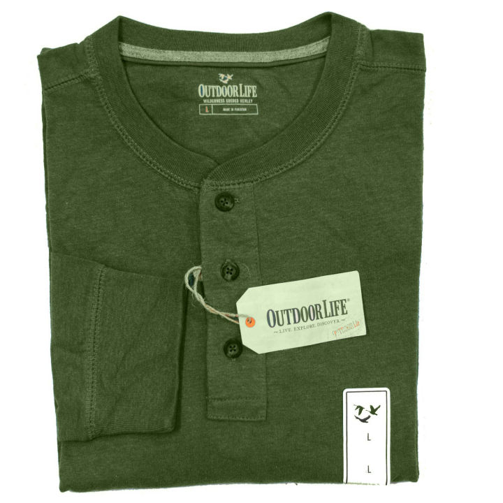 OUTDOOR LIFE Seaweed Green T-Shirt (Full Sleeves)(Size: Large)
