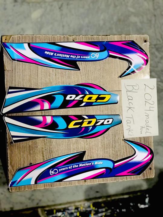 Tanki Tapa Sticker 2024 Model BLACK TANKI Honda 70 ( COMPLETE SET )