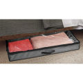 Non Woven 2Pcs Under Bed Storage Organizer Holder Bag for Clothing, Accessories, Boots Easy-View Top Panel, 2-Way Zippered Lid, Side Handles. 