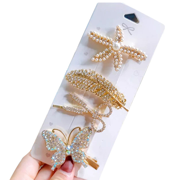4Pcs%20Crystal%20Simulation%20Pearl%20Hair%20Clip%20For%20Women%20Fashion%20Gold%20Color%20Hairpins%20Girls%20hair%20accessories%20-%20Image%202