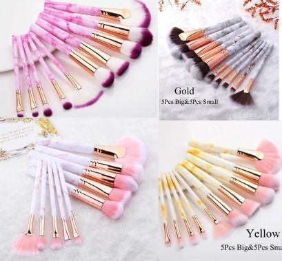 10Pcs Classic Marble Makeup Brush Set Professional Face Eye Makeup Brushes Women Makeup Accessories