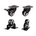 1.5" Swivel Caster Wheels with Safety Dual Locking and Polyvinyl Chloride No Noise Wheels,Heavy Duty - 330 Lbs Total Capacity for Set of 4 (2 with Brakes). 