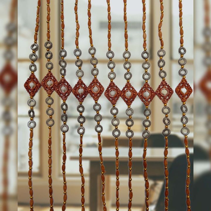 Pack of 10 Beaded String Curtains – Crystal Tassel Design, Home and Door Decor