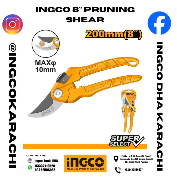 INGCO Pruning Shear 8 inch 200mm Garden Tool HPS0201