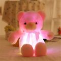 30cm Creative Light Up LED Teddy Bear Stuffed Animals Plush Toy Colorful Glowing Christmas Gift For Kids Pillow. 