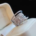2023 New Fashion Multi-Layered Cross Finger Ring with Dazzling Zircon Daily Wear Statement Rings for Women Party Jewelry Gifts. 