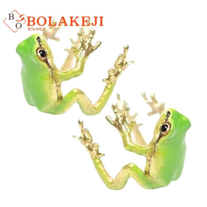 Animal Ear Cuffs Tree Frog Ear Clips Realistic Animal Shape Non-pierced Earrings for Party Events Daily Wear Electroplated Alloy Anti-slip Design Unique Frog Ear Accessory