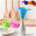 Small/Large Food Grade Silicone Folding Funnel Unnel Flexible Foldable Kitchen Funnel for Liquid Transfer Approved Kitchen Tools. 