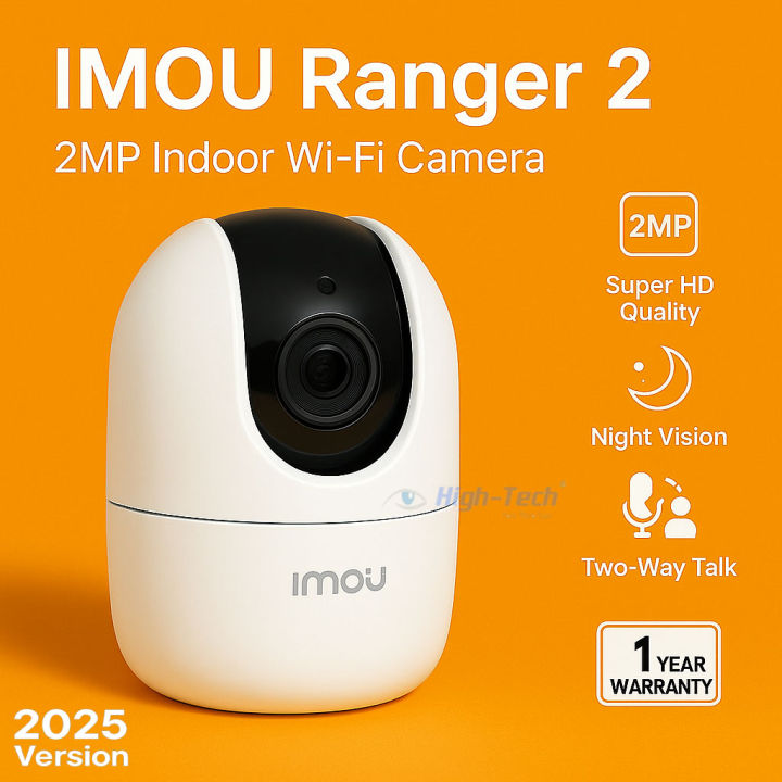 IMOU Ranger 2 - 2MP Full HD 1080P 2025 Wi-Fi Indoor Security Camera | 360° View, Night Vision, Motion Alerts